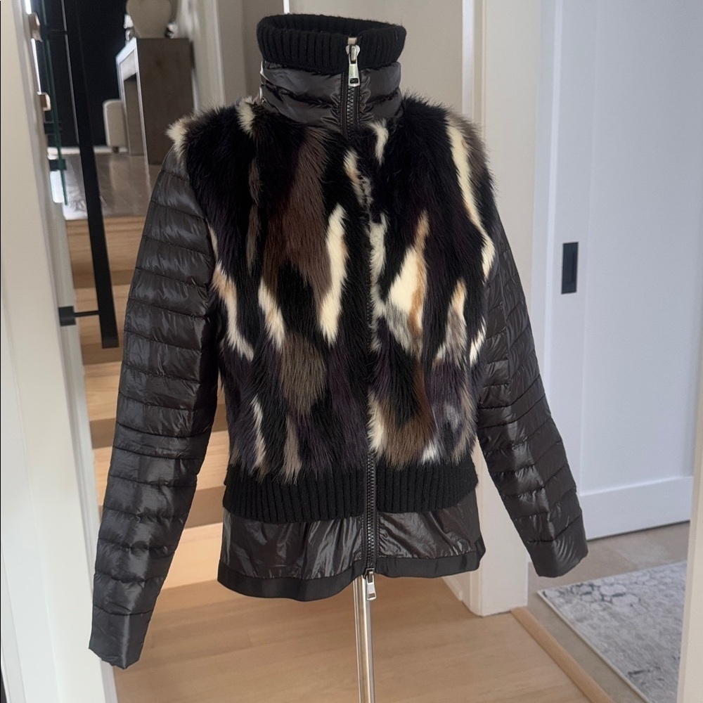 NWOT SOSKEN Marisa Minicucci Geela Fur & Puffer Jacket | Size 2 (US M) - Picture 2 of 7
